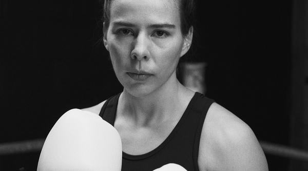 Ivy Richardson wearing boxing gloves