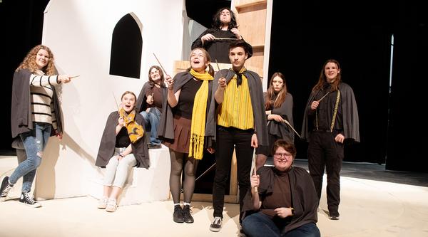 Group photo of Puffs cast