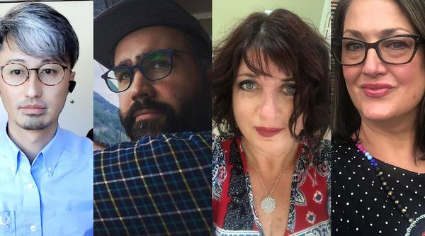 : Dr. Yoichi Mukai, a VIU Modern Language Studies Professor; Dr. Kelly Black, a VIU Adjunct History Professor;  Dr. Joy Gugeler, a VIU Creative Writing, Journalism and Media Studies Professor, and Stephanie Johnson, a member of School District 68