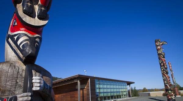 Three totems at the Gathering Place