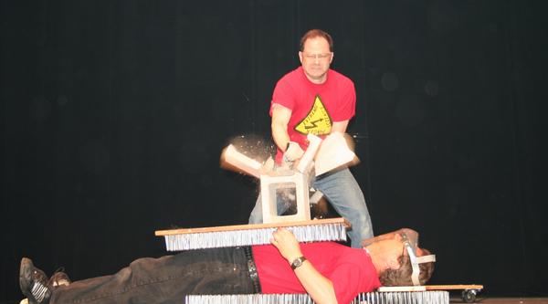 Extreme Science bed of nails experiment