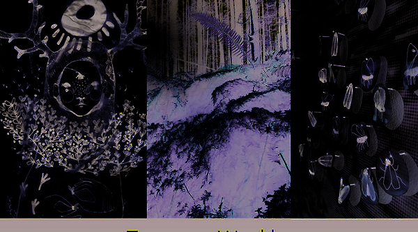 Poster with three images that says Taryn Walker, Echoes From a Time Not Yet Here February 16 to April 7