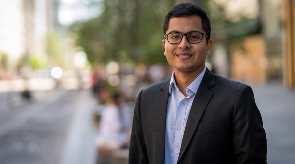Portrait shot of Sanipan Debnath, a VIU MBA alum
