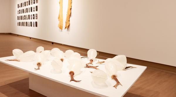 Three installation art pieces by Connie Michele Morey at the View Gallery.