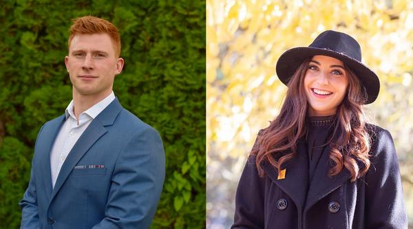 Portrait shot of Nathan Priest and Amber Lease
