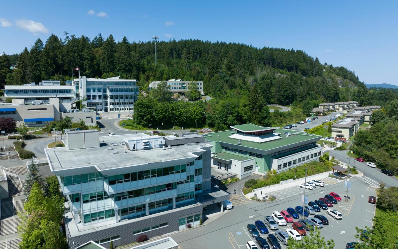 Aerial view of VIU's Nanaimo campus