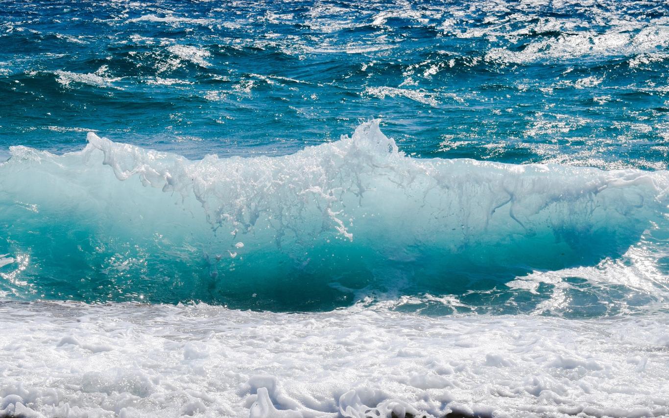 A closeup of an ocean wave